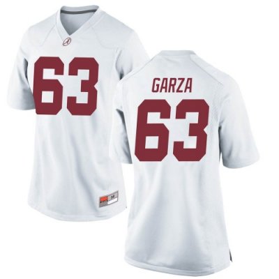 Women's Alabama Crimson Tide #63 Rowdy Garza White Game NCAA College Football Jersey 2403HWLG3